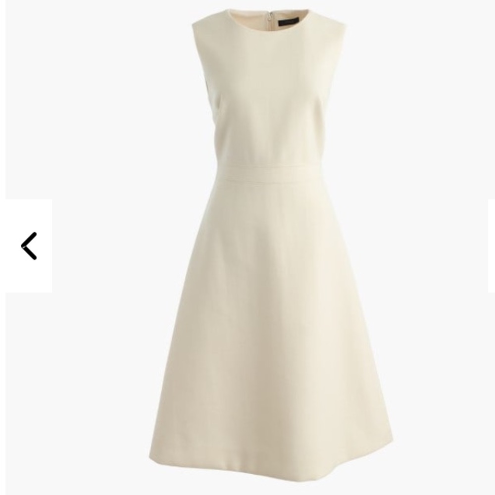 A-line Beige dress in double-serge wool